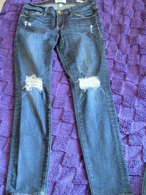 Dark Wash Distressed Women’s FRAME Jeans - Slim Fit Size 29 Designer Jeans